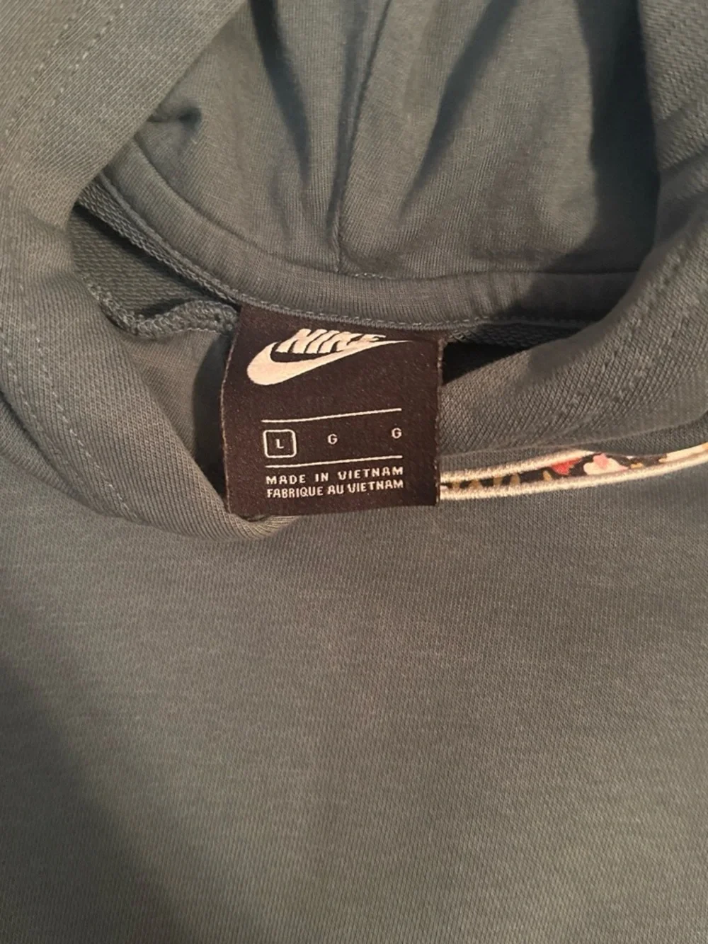Nike Green Crewneck Hoodie with Floral Logo